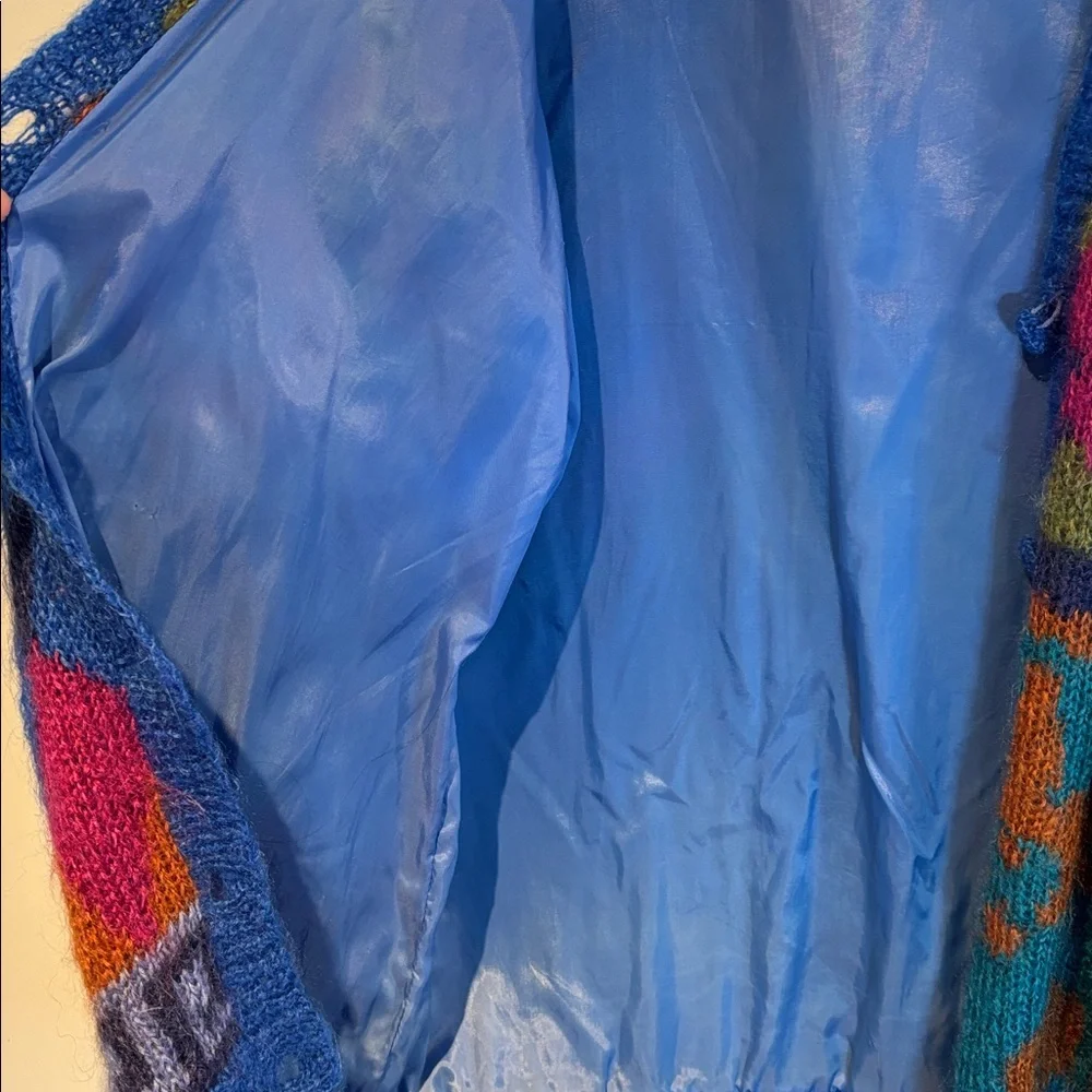 Vintage Colorful Patterned mohair Women's cardigan Sweater size medium - Picture 7 of 12